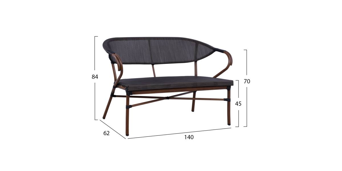 ΣΕΤ ΣΑΛΟΝΙ 4ΤΜΧ BALIN ΑΛΟΥΜΙΝΙΟΥ BAMBOO LOOK ΚΑΦΕ HM5573