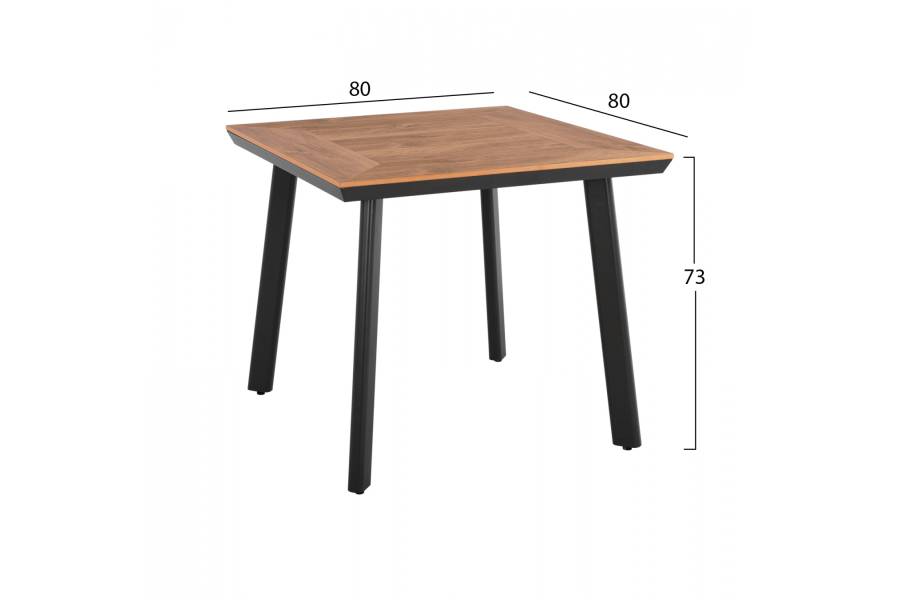 ΤΡΑΠΕΖΙ ΑΛΟΥΜΙΝΙΟΥ TABER ΑΝΘΡΑΚΙ ΜΕ ΕΠΙΦΑΝΕΙΑ POLYWOOD HM5563.02 80x80x73Υεκ.
