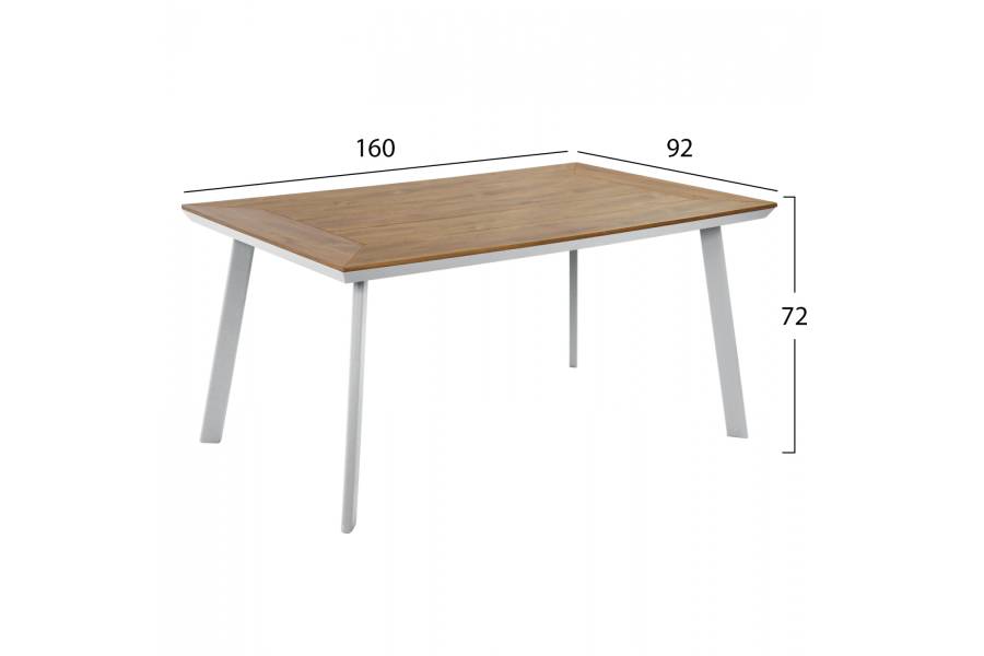 ΤΡΑΠΕΖΙ ΑΛΟΥΜΙΝΙΟΥ TABER ΜΕ POLYWOOD HM5132.11 ΛΕΥΚΟ 160x92x72