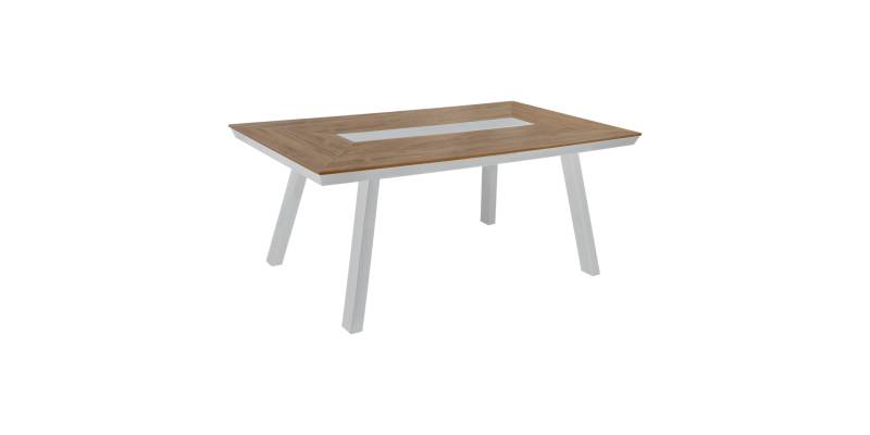 ΤΡΑΠΕΖΙ ΑΛΟΥΜΙΝΙΟΥ TABER ΜΕ POLYWOOD 200X100 ΛΕΥΚΟ HM5131.11