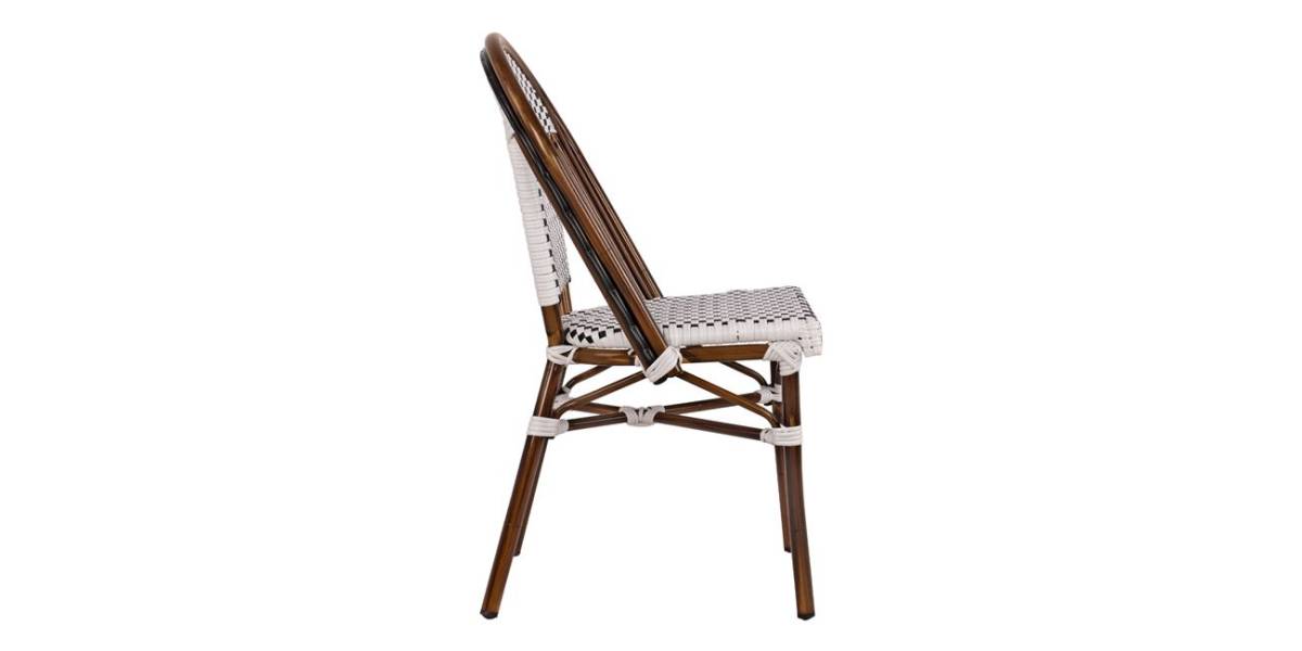 ΚΑΡΕΚΛΑ BISTRO ΑΛΟΥΜΙΝΙΟΥ BAMBOO LOOK ΜΕ ΛΕΥΚΟ-ΜΑΥΡΟ RATTAN HM5566.01 45x54x90Υεκ.