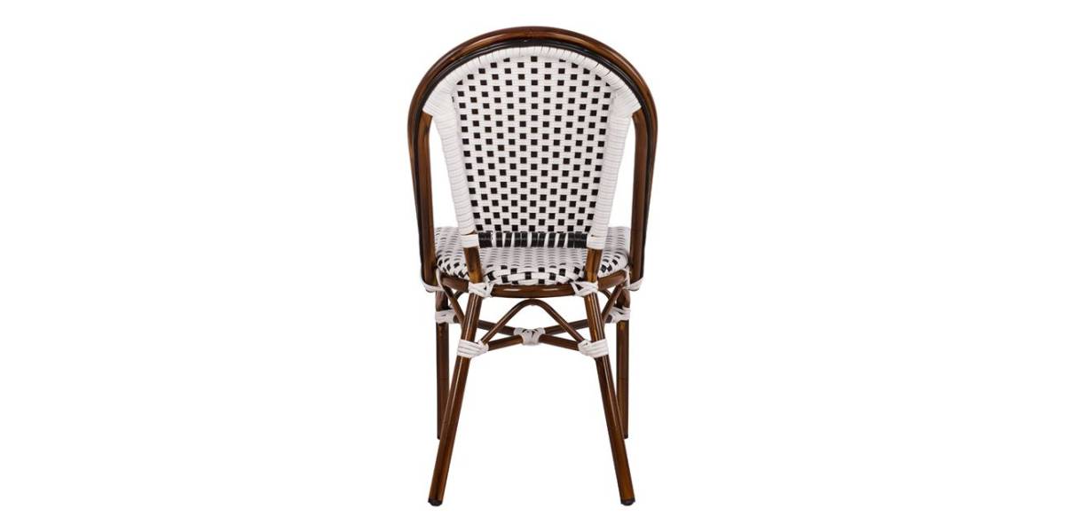 ΚΑΡΕΚΛΑ BISTRO ΑΛΟΥΜΙΝΙΟΥ BAMBOO LOOK ΜΕ ΛΕΥΚΟ-ΜΑΥΡΟ RATTAN HM5566.01 45x54x90Υεκ.
