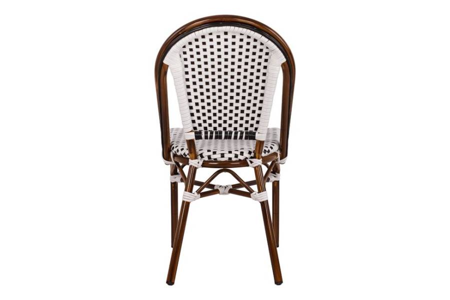 ΚΑΡΕΚΛΑ BISTRO ΑΛΟΥΜΙΝΙΟΥ BAMBOO LOOK ΜΕ ΛΕΥΚΟ-ΜΑΥΡΟ RATTAN HM5566.01 45x54x90Υεκ.