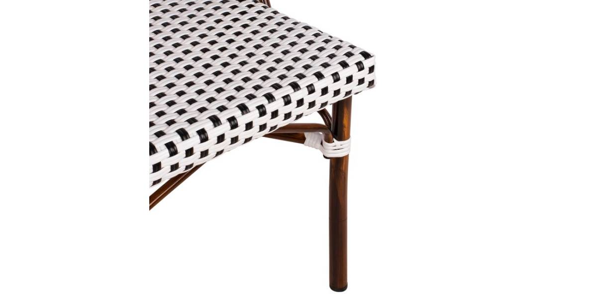 ΚΑΡΕΚΛΑ BISTRO ΑΛΟΥΜΙΝΙΟΥ BAMBOO LOOK ΜΕ ΛΕΥΚΟ-ΜΑΥΡΟ RATTAN HM5566.01 45x54x90Υεκ.