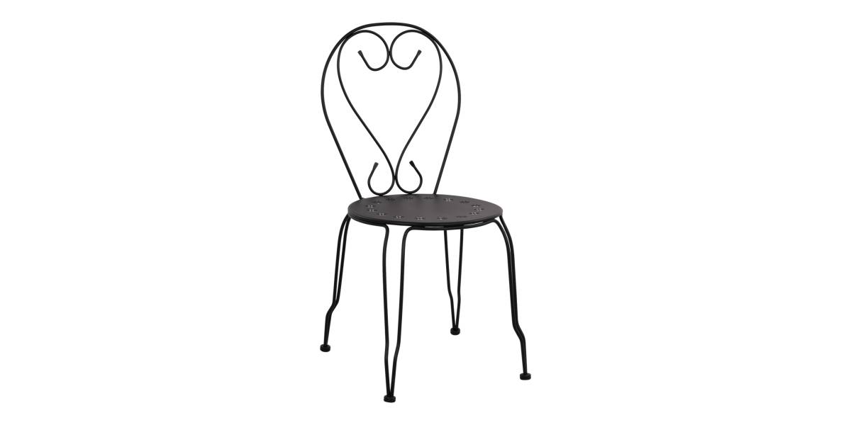 ΚΑΡΕΚΛΑ ΜΕΤΑΛΛΙΚΗ AMORE ΜΑΥΡΗ 42x48x90 εκ. HM5007.11