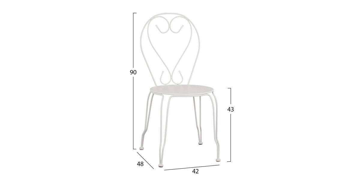 ΚΑΡΕΚΛΑ ΜΕΤΑΛΛΙΚΗ AMORE ΛΕΥΚΗ 42x48x90 εκ. HM5007.12