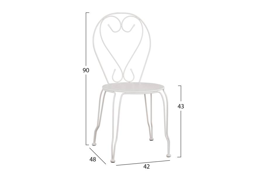 ΚΑΡΕΚΛΑ ΜΕΤΑΛΛΙΚΗ AMORE ΛΕΥΚΗ 42x48x90 εκ. HM5007.12