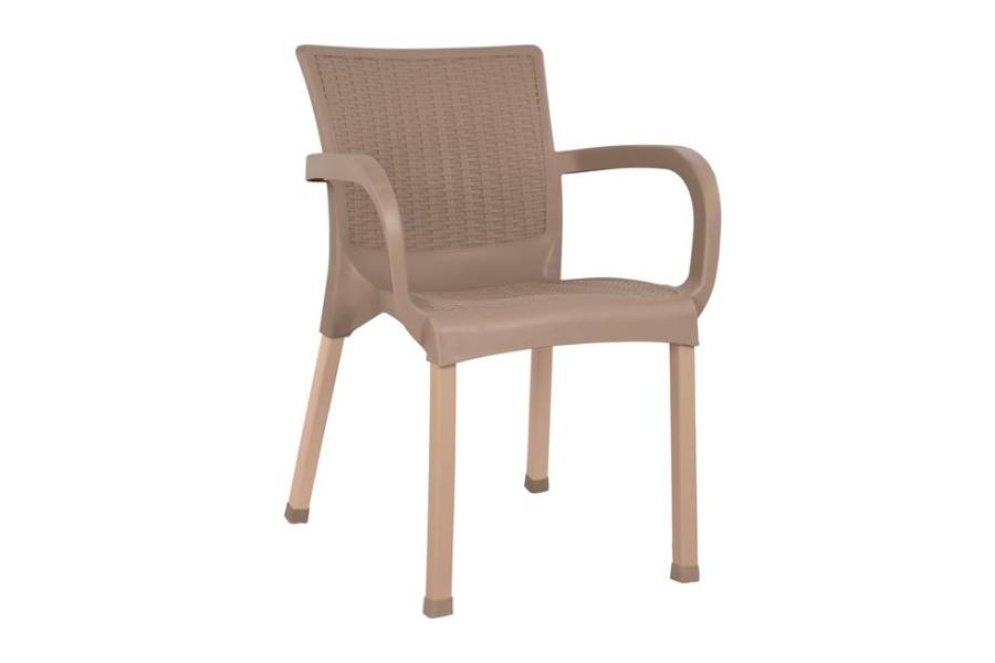 ΠΟΛΥΘΡΟΝΑ ΠΟΛΥΠΡΟΠΥΛΕΝΙΟΥ RATTAN ΠΟΔΙ ALU HM5591.02 ΚΑΠΟΥΤΣΙΝΟ 60x60x82 cm