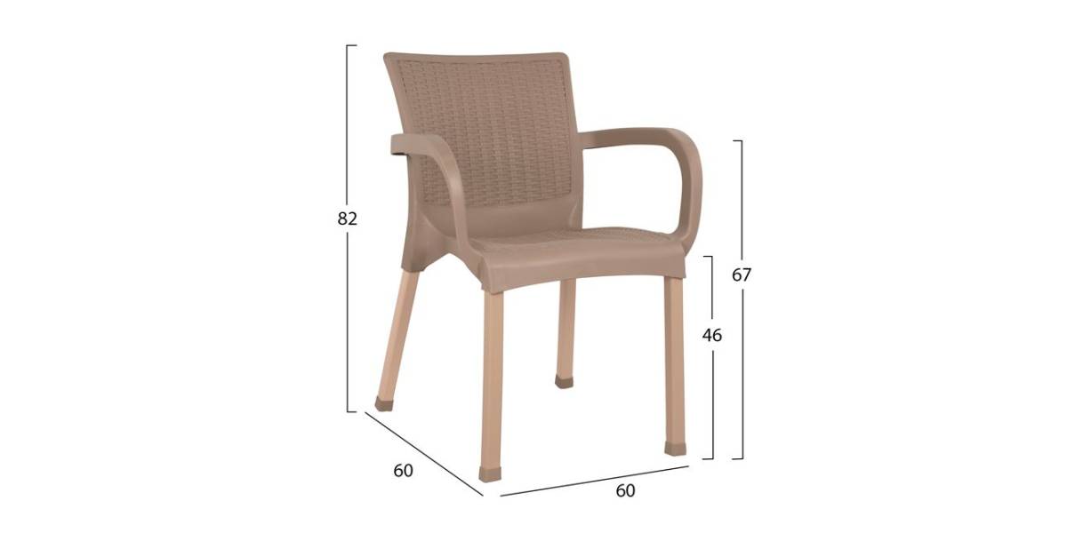 ΠΟΛΥΘΡΟΝΑ ΠΟΛΥΠΡΟΠΥΛΕΝΙΟΥ RATTAN ΠΟΔΙ ALU HM5591.02 ΚΑΠΟΥΤΣΙΝΟ 60x60x82 cm