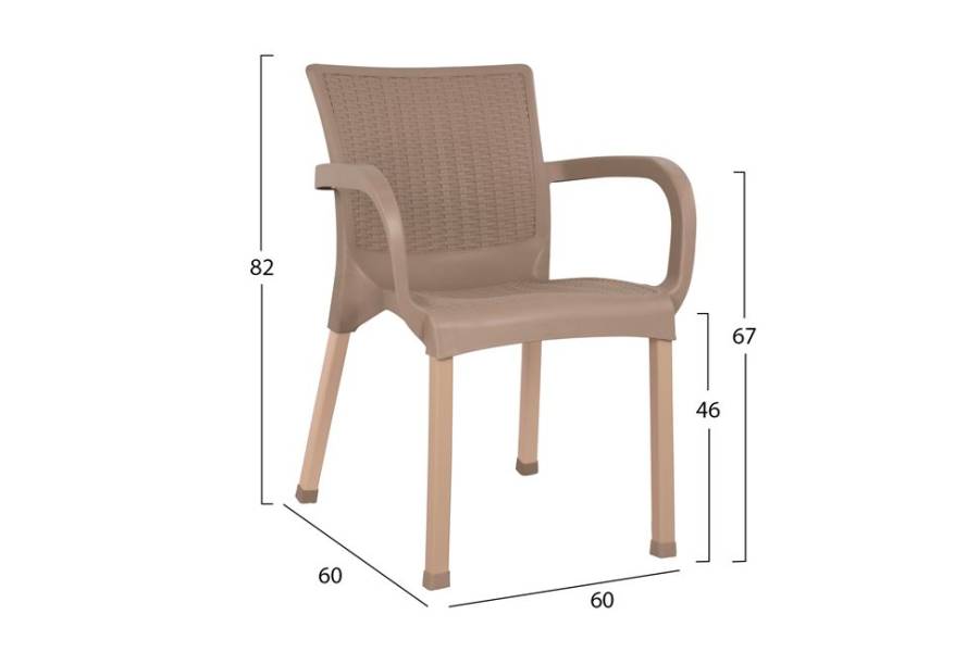 ΠΟΛΥΘΡΟΝΑ ΠΟΛΥΠΡΟΠΥΛΕΝΙΟΥ RATTAN ΠΟΔΙ ALU HM5591.02 ΚΑΠΟΥΤΣΙΝΟ 60x60x82 cm