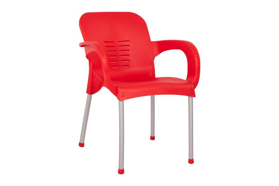 ΠΟΛΥΘΡΟΝΑ ΠΟΛΥΠΡΟΠΥΛΕΝΙΟΥ KAREK HM5592.04 ΧΡΩΜΑ ΚΟΚΚΙΝΟ ΜΕ ΠΟΔΙ ΑΛΟΥΜΙΝΙΟΥ 59x58x81Y εκ.