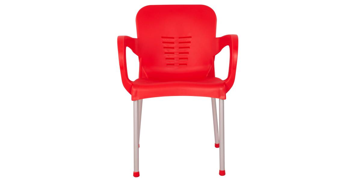 ΠΟΛΥΘΡΟΝΑ ΠΟΛΥΠΡΟΠΥΛΕΝΙΟΥ KAREK HM5592.04 ΧΡΩΜΑ ΚΟΚΚΙΝΟ ΜΕ ΠΟΔΙ ΑΛΟΥΜΙΝΙΟΥ 59x58x81Y εκ.