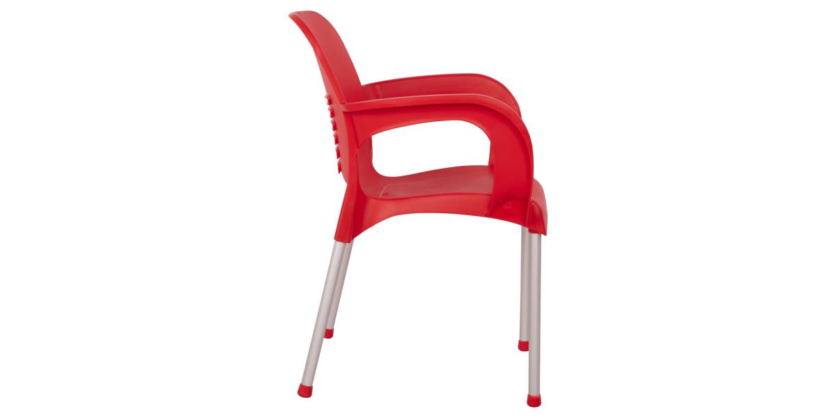 ΠΟΛΥΘΡΟΝΑ ΠΟΛΥΠΡΟΠΥΛΕΝΙΟΥ KAREK HM5592.04 ΧΡΩΜΑ ΚΟΚΚΙΝΟ ΜΕ ΠΟΔΙ ΑΛΟΥΜΙΝΙΟΥ 59x58x81Y εκ.