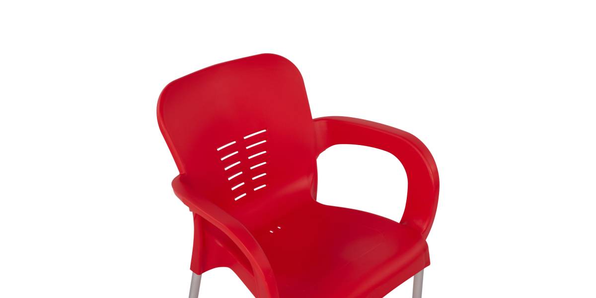 ΠΟΛΥΘΡΟΝΑ ΠΟΛΥΠΡΟΠΥΛΕΝΙΟΥ KAREK HM5592.04 ΧΡΩΜΑ ΚΟΚΚΙΝΟ ΜΕ ΠΟΔΙ ΑΛΟΥΜΙΝΙΟΥ 59x58x81Y εκ.