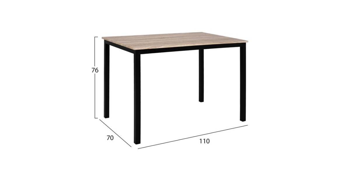 ΣΕΤ 5 ΤΜΧ ΤΡΑΠΕΖΙ 110x70x76 cm SONAMA ΜΕ ΜΑΥΡΑ ΠΟΔΙΑ & ΚΑΡΕΚΛΕΣ ΠΟΛΥΠΡΟΠΥΛΕΝΙΟΥ ΜΑΥΡΕΣ HM11010