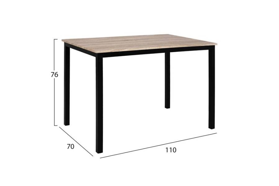 ΣΕΤ 5 ΤΜΧ ΤΡΑΠΕΖΙ 110x70x76 cm SONAMA ΜΕ ΜΑΥΡΑ ΠΟΔΙΑ & ΚΑΡΕΚΛΕΣ ΠΟΛΥΠΡΟΠΥΛΕΝΙΟΥ ΜΑΥΡΕΣ HM11010