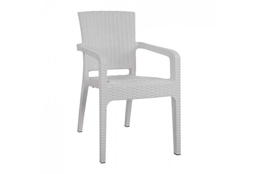 ΠΟΛΥΘΡΟΝΑ ΠΟΛΥΠΡΟΠΥΛΕΝΙΟΥ RATTAN HM5590.04 ΧΡΩΜΑ ΛΕΥΚΟ 58x55x87 cm.