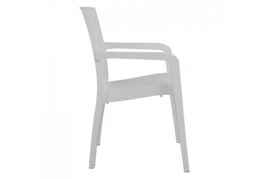 ΠΟΛΥΘΡΟΝΑ ΠΟΛΥΠΡΟΠΥΛΕΝΙΟΥ RATTAN HM5590.04 ΧΡΩΜΑ ΛΕΥΚΟ 58x55x87 cm.