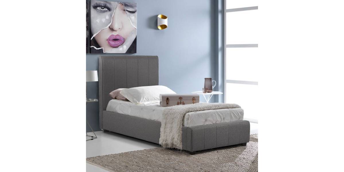 ΚΡΕΒΑΤΙ MONDY 90x200 εκ. ΜΕ ΥΦΑΣΜΑ DARK GREY HM586.05