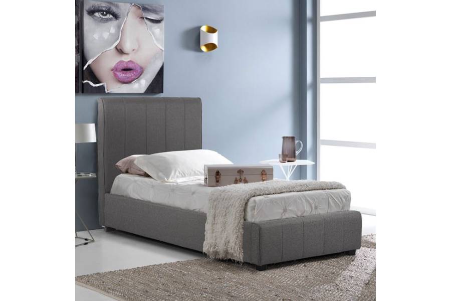 ΚΡΕΒΑΤΙ MONDY 90x200 εκ. ΜΕ ΥΦΑΣΜΑ DARK GREY HM586.05