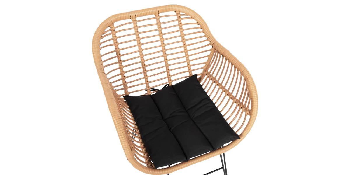 ΣΕΤ ΕΞΩΤΕΡΙΚΟΥ ΧΩΡΟΥ 3ΤΜΧ ALLEGRA HM10476 WICKER ΜΠΕΖ-ΜΕΤΑΛΛΟ ΜΑΥΡΟ