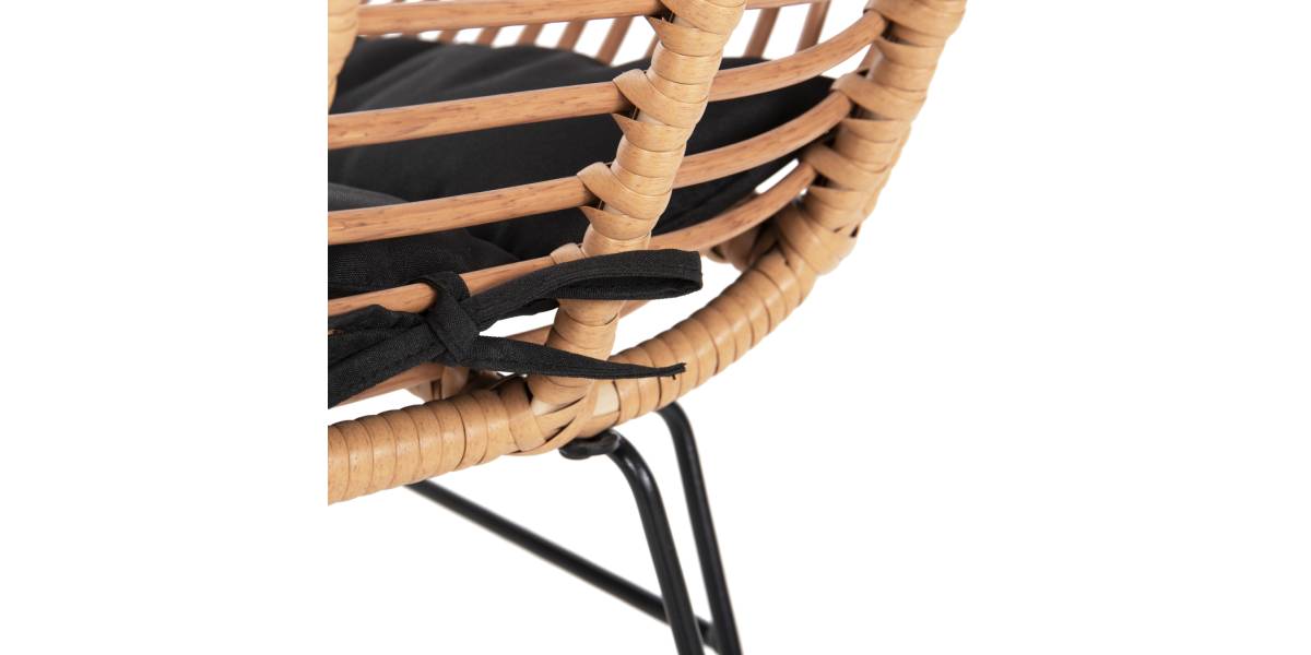 ΣΕΤ ΕΞΩΤΕΡΙΚΟΥ ΧΩΡΟΥ 3ΤΜΧ ALLEGRA HM10476 WICKER ΜΠΕΖ-ΜΕΤΑΛΛΟ ΜΑΥΡΟ