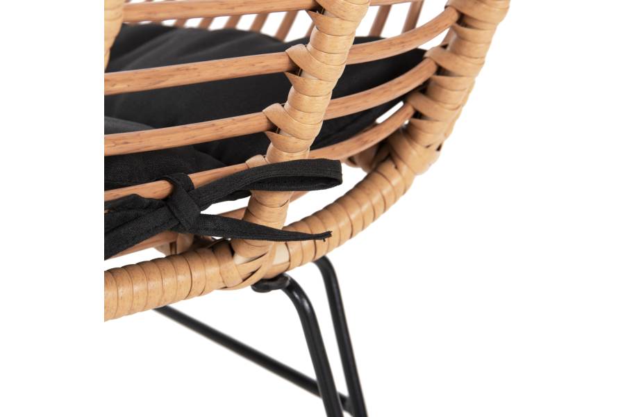 ΣΕΤ ΕΞΩΤΕΡΙΚΟΥ ΧΩΡΟΥ 3ΤΜΧ ALLEGRA HM10476 WICKER ΜΠΕΖ-ΜΕΤΑΛΛΟ ΜΑΥΡΟ