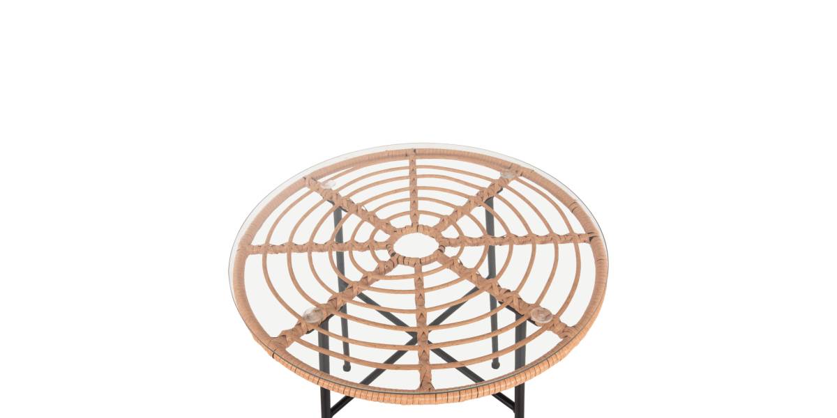ΣΕΤ ΕΞΩΤΕΡΙΚΟΥ ΧΩΡΟΥ 3ΤΜΧ ALLEGRA HM10477 WICKER ΜΠΕΖ-ΜΕΤΑΛΛΟ ΜΑΥΡΟ