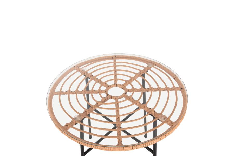 ΣΕΤ ΕΞΩΤΕΡΙΚΟΥ ΧΩΡΟΥ 3ΤΜΧ ALLEGRA HM10477 WICKER ΜΠΕΖ-ΜΕΤΑΛΛΟ ΜΑΥΡΟ