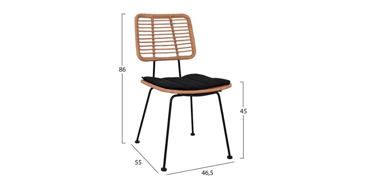 ΣΕΤ 3ΤΜΧ ALLEGRA WICKER ΜΕ ΤΡΑΠΕΖΙ 80X80Χ78Υ ΜΠΕΖ & ΜΑΥΡΟ ΧΡΩΜΑ HM10485