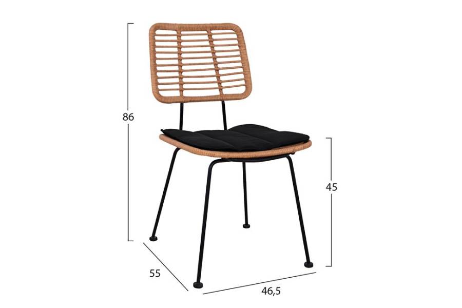 ΣΕΤ 3ΤΜΧ ALLEGRA WICKER ΜΕ ΤΡΑΠΕΖΙ 80X80Χ78Υ ΜΠΕΖ & ΜΑΥΡΟ ΧΡΩΜΑ HM10485