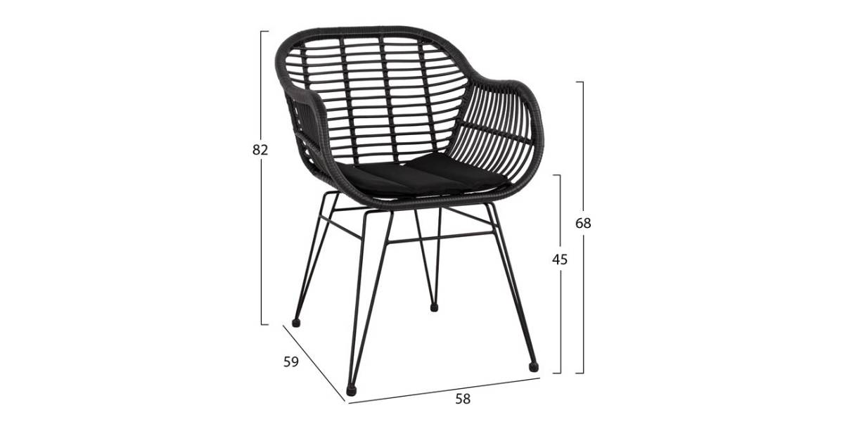 ΣΕΤ 5ΤΜΧ ALLEGRA WICKER ΜΕ ΤΡΑΠΕΖΙ 140X80Χ78Υ ΜΠΕΖ & ΜΑΥΡΟ ΧΡΩΜΑ HM10508