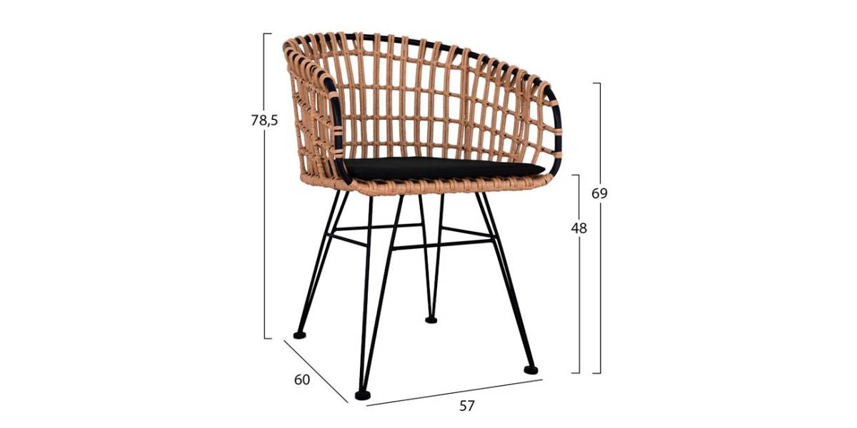 ΣΕΤ 7ΤΜΧ ALLEGRA WICKER ΜΕ ΤΡΑΠΕΖΙ 160X90X78Υ ΜΠΕΖ & ΜΑΥΡΟ ΧΡΩΜΑ HM10496