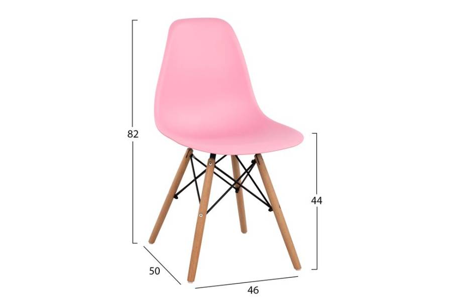 ΚΑΡΕΚΛΑ ΜΕ ΞΥΛΙΝΑ ΠΟΔΙΑ ΚΑΙ ΚΑΘΙΣΜΑ TWIST PP ΡΟΖ HM8460.05 46x50x82 εκ.