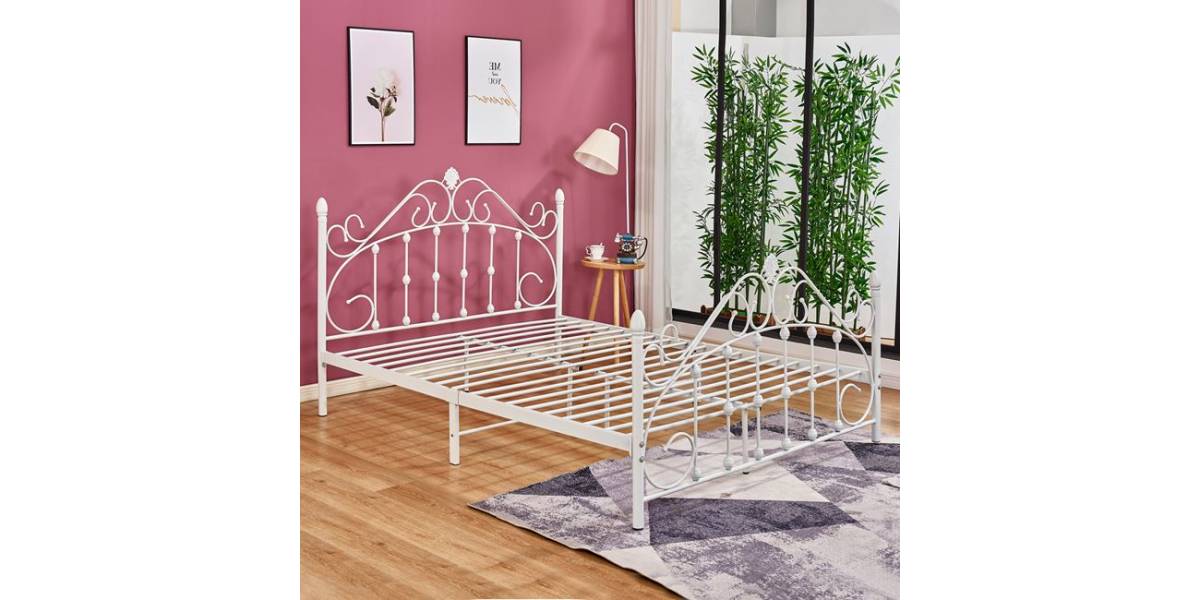 ΚΡΕΒΑΤΙ MADEN ΜΕΤΑΛΛΙΚΟ 150x200 εκ. ΛΕΥΚΟ ΧΡΩΜΑ HM576.02