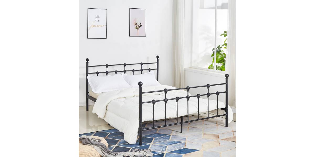 ΚΡΕΒΑΤΙ ΜΕΤΑΛΛΙΚΟ JACINDA 150x200 εκ. ΜΑΥΡΟ ΧΡΩΜΑ HM575.01