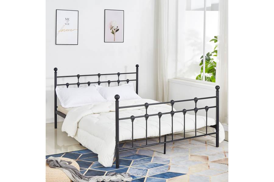 ΚΡΕΒΑΤΙ ΜΕΤΑΛΛΙΚΟ JACINDA 150x200 εκ. ΜΑΥΡΟ ΧΡΩΜΑ HM575.01