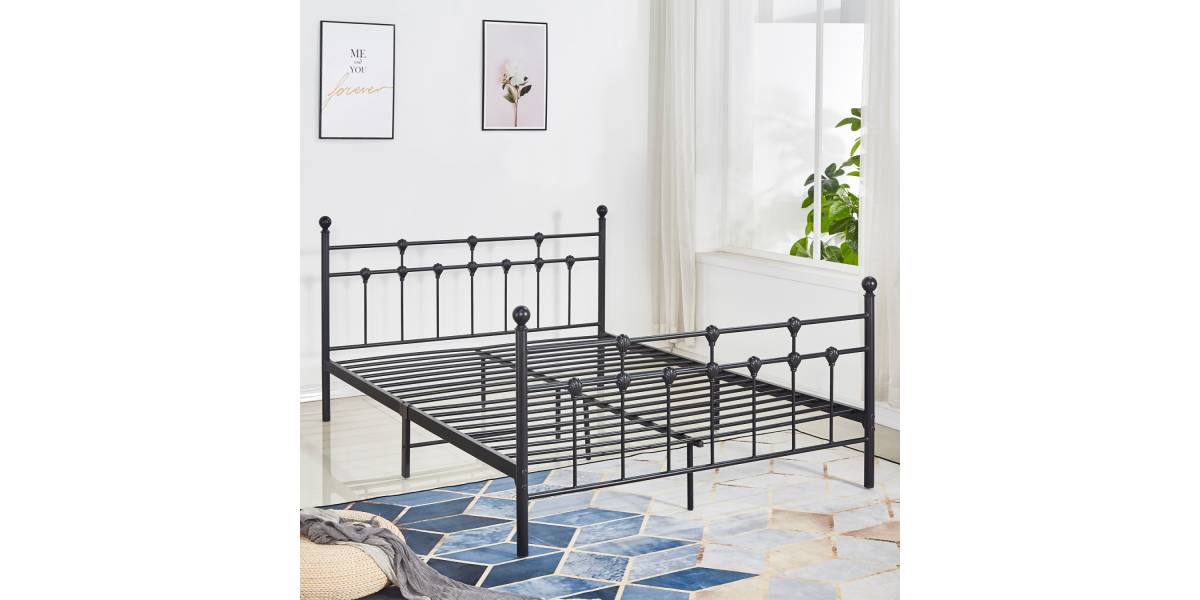 ΚΡΕΒΑΤΙ ΜΕΤΑΛΛΙΚΟ JACINDA 150x200 εκ. ΜΑΥΡΟ ΧΡΩΜΑ HM575.01