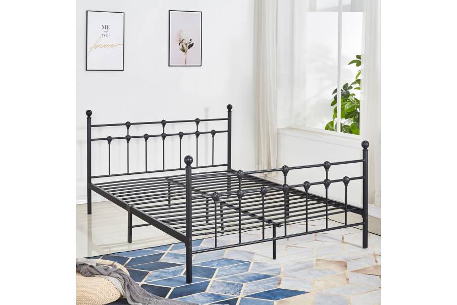 ΚΡΕΒΑΤΙ ΜΕΤΑΛΛΙΚΟ JACINDA 150x200 εκ. ΜΑΥΡΟ ΧΡΩΜΑ HM575.01