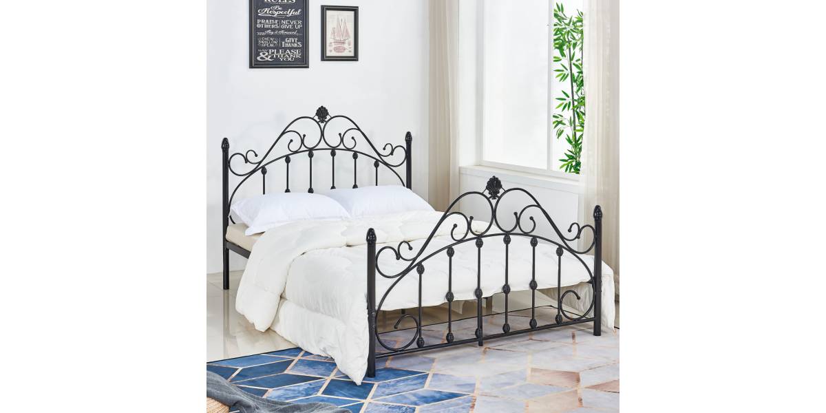 ΚΡΕΒΑΤΙ ΜΕΤΑΛΛΙΚΟ MADEN 150x200 εκ. ΜΑΥΡΟ ΧΡΩΜΑ HM576.01