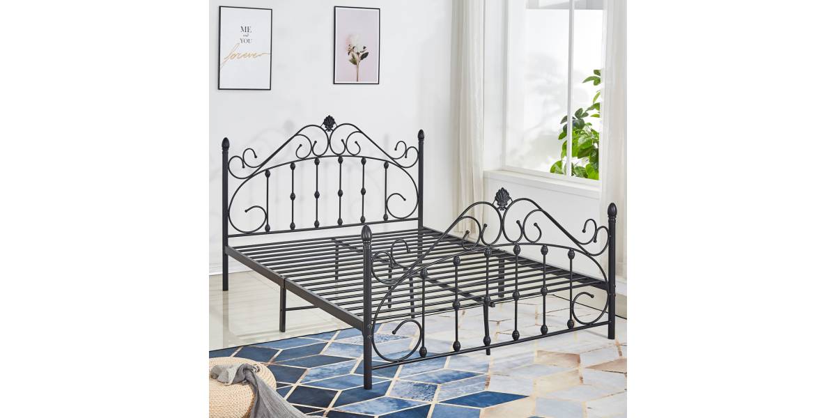 ΚΡΕΒΑΤΙ ΜΕΤΑΛΛΙΚΟ MADEN 150x200 εκ. ΜΑΥΡΟ ΧΡΩΜΑ HM576.01