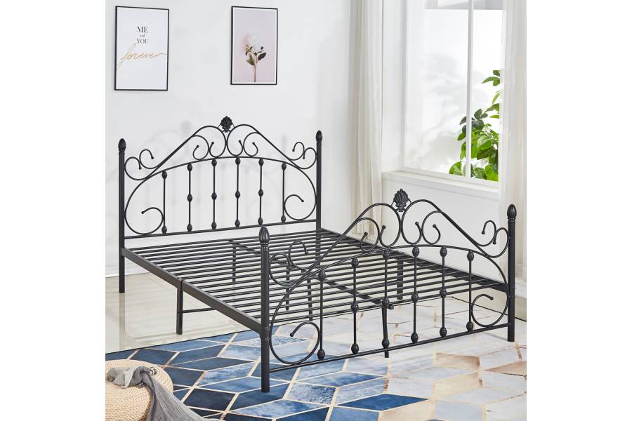 ΚΡΕΒΑΤΙ ΜΕΤΑΛΛΙΚΟ MADEN 150x200 εκ. ΜΑΥΡΟ ΧΡΩΜΑ HM576.01