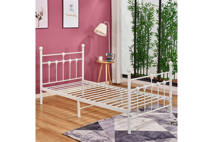 ΚΡΕΒΑΤΙ ΜΕΤΑΛΛΙΚΟ JACINDA 90x190 εκ. ΛΕΥΚΟ ΧΡΩΜΑ HM574.02
