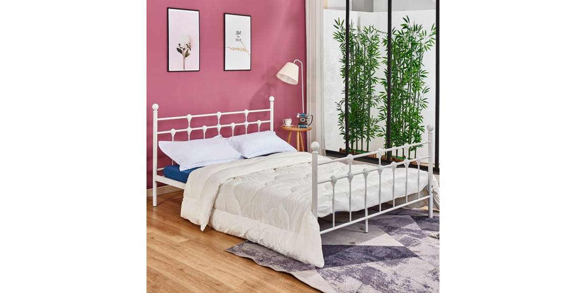 ΚΡΕΒΑΤΙ ΜΕΤΑΛΛΙΚΟ JACINDA 150x200 εκ. ΛΕΥΚΟ ΧΡΩΜΑ HM575.02