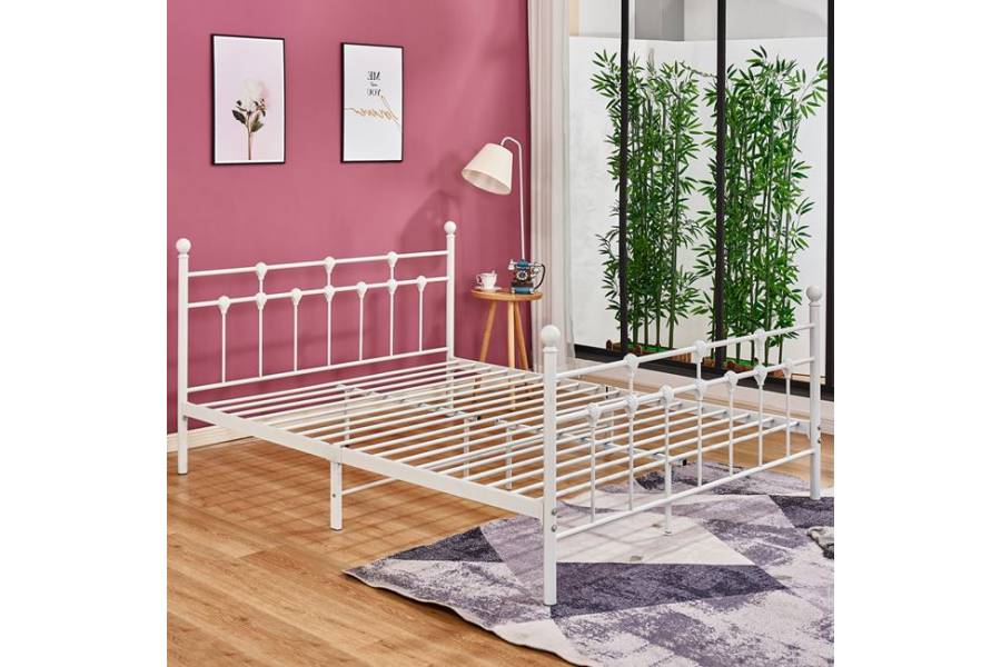 ΚΡΕΒΑΤΙ ΜΕΤΑΛΛΙΚΟ JACINDA 150x200 εκ. ΛΕΥΚΟ ΧΡΩΜΑ HM575.02