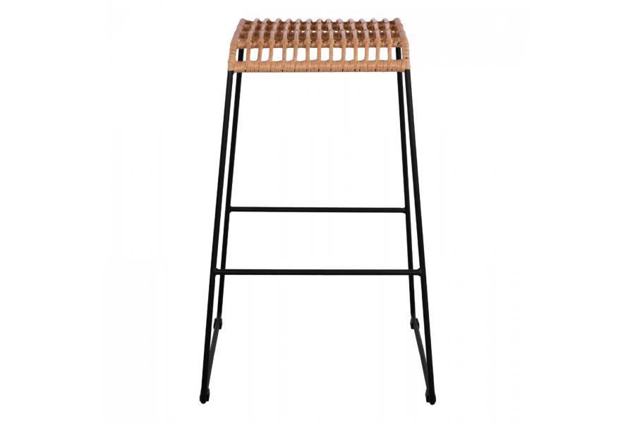 ΣΚΑΜΠΟ ΜΕΤΑΛΛΙΚΟ ALLEGRA HM5641 ΜΕ WICKER ΣΕ ΜΠΕΖ ΑΠΟΧΡΩΣΗ 49x50x76 εκ.