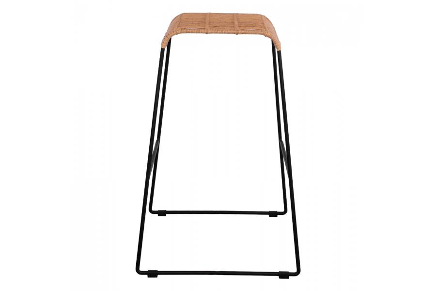 ΣΚΑΜΠΟ ΜΕΤΑΛΛΙΚΟ ALLEGRA HM5641 ΜΕ WICKER ΣΕ ΜΠΕΖ ΑΠΟΧΡΩΣΗ 49x50x76 εκ.