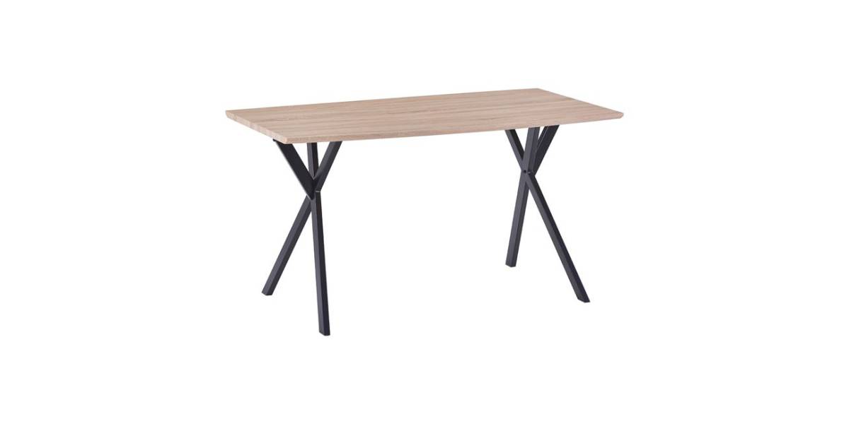 ΤΡΑΠΕΖΙ ALARICK HM8550.01 ΜΕ MDF ΕΠΙΦΑΝΕΙΑ SONAMA & ΜΕΤΑΛΛΙΚΑ ΠΟΔΙΑ 140X80X75Υ εκ.