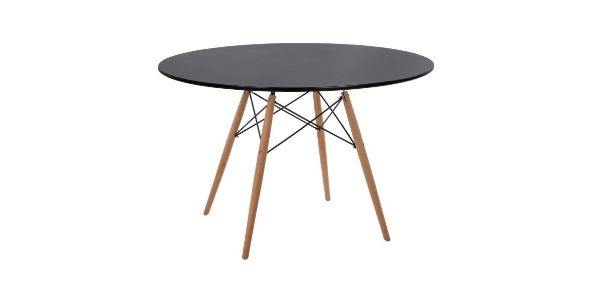 ΤΡΑΠΕΖΙ MINIMAL ΣΤΡΟΓΓΥΛΟ HM8454.02 MDF ΣΕ ΜΑΥΡΟ-ΠΟΔΙΑ ΟΞΙΑΣ ΣΕ ΦΥΣΙΚΟ Φ120Χ74Υεκ.