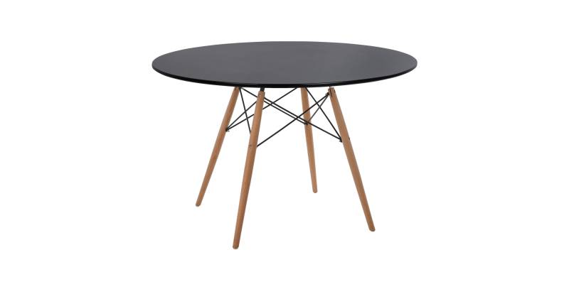ΤΡΑΠΕΖΙ MINIMAL ΣΤΡΟΓΓΥΛΟ HM8454.02 MDF ΣΕ ΜΑΥΡΟ-ΠΟΔΙΑ ΟΞΙΑΣ ΣΕ ΦΥΣΙΚΟ Φ120Χ74Υεκ.
